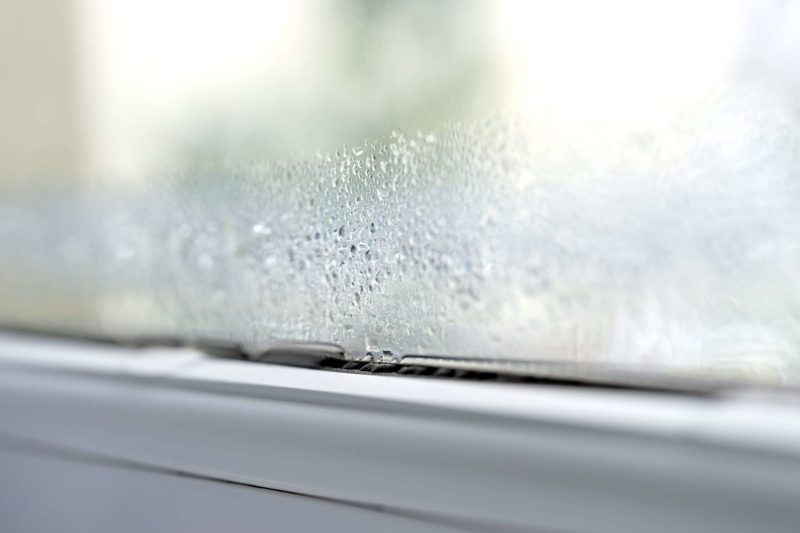 condensation on a upvc window pane