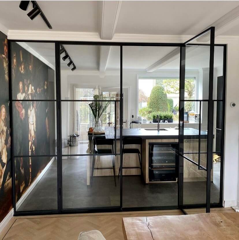 AluSpace interior doors available in single or double configurations, with customisable options for a perfect fit