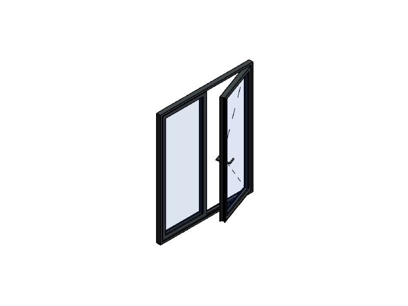 Two-section slide and stack doors configuration