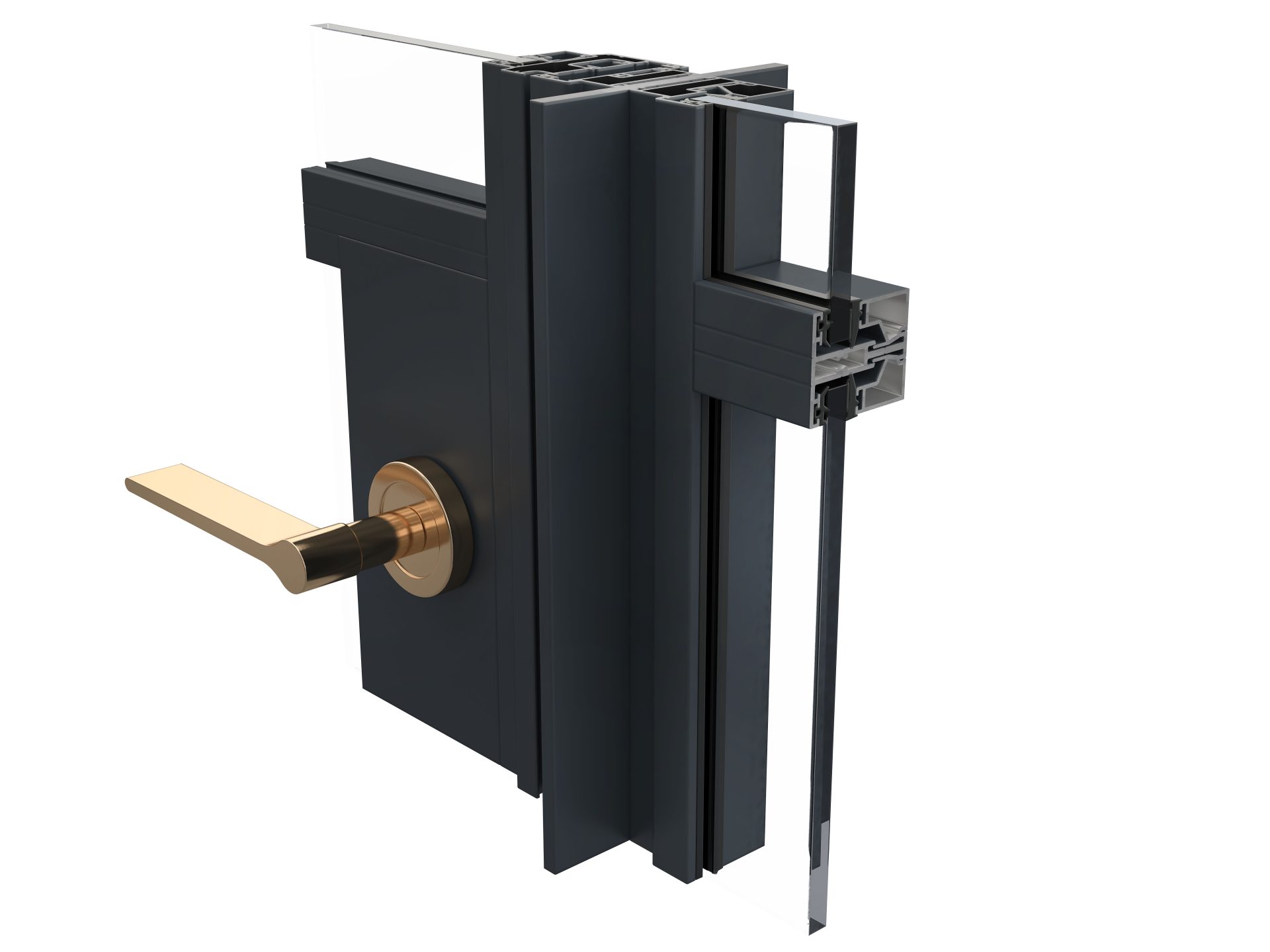 High-quality hardware finishes for AluSpace doors and screens, offering style and durability
