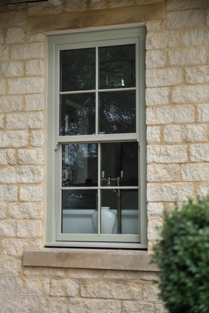 Exterior view of agate grey uPVC sliding sash windows