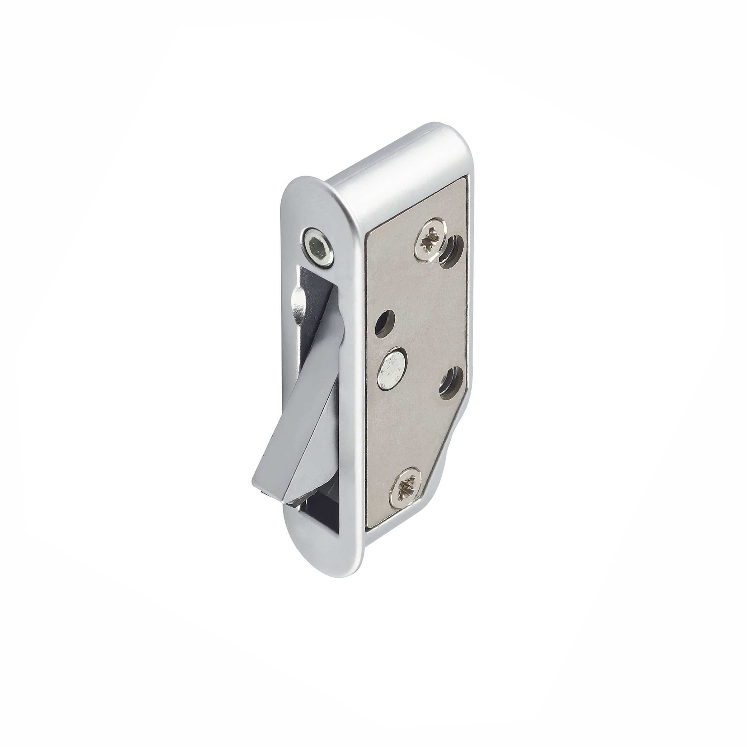 Satin silver lockable sash window restrictor