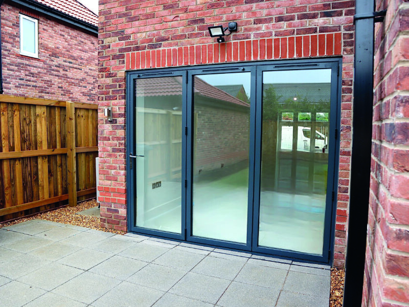 Bifold doors installed on a residential new build development